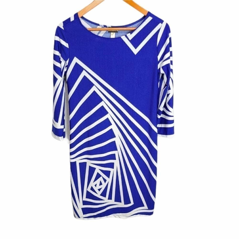 Haani Geometric Midi 3/4 Sleeve Dress Size Small